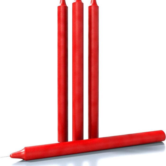 4x Tapered Dinner  Unscented Taper Wedding Candle 25cm in Red