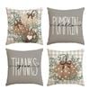 Catzon 4 Pcs Linen Throw Pillow Covers Autumn for Home