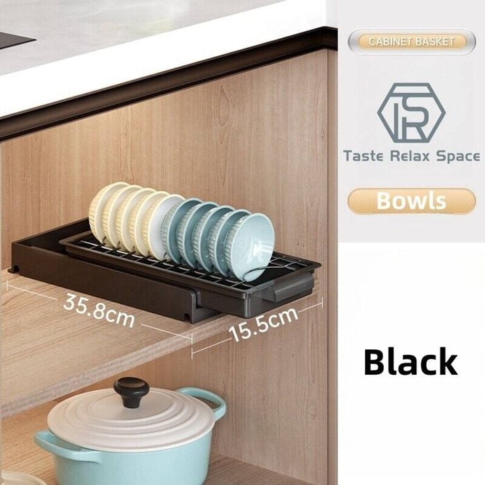 Cabinet Pull Out Slide Drawer Kitchen Shelf Organiser Rack Storage Holder Spices,Sliding Cabinet Organizer Rack Black