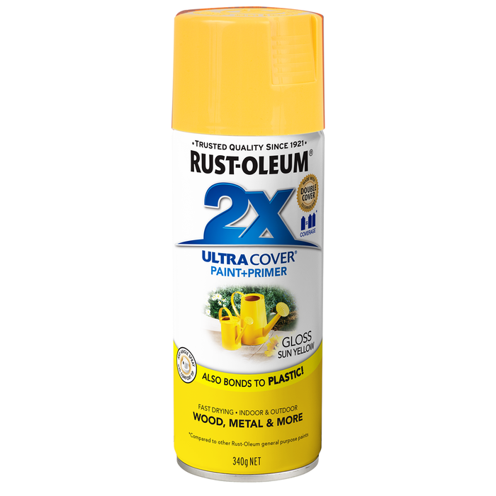 Rust-Oleum 2X Ultra Cover Gloss Sun Yellow Spray Paint 340g