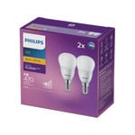 Philips B35 E14 LED 470Lm Warm White 5W Fancy Round - 2 Pack