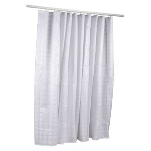 Metlam Australia 3000mm x 2000mm White Box Stripe Polyester Shower Curtain