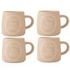 4PK Mikasa 400ml Eat Sleep Tea Repeat Coffee Mug Cup Stoneware Orange