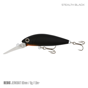 Samaki Redic Jerkbait MS60 Hard Body Fishing Lure Stealth Black