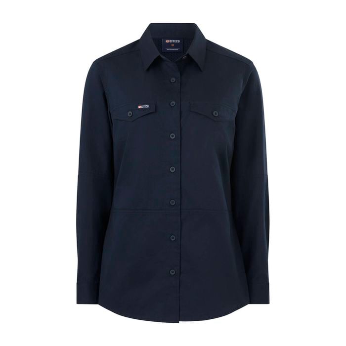 Citeco Women's Navy Long Sleeve Shirt - Size 10