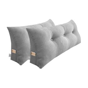 SOGA 2x 100cm Silver Wedge Pillows