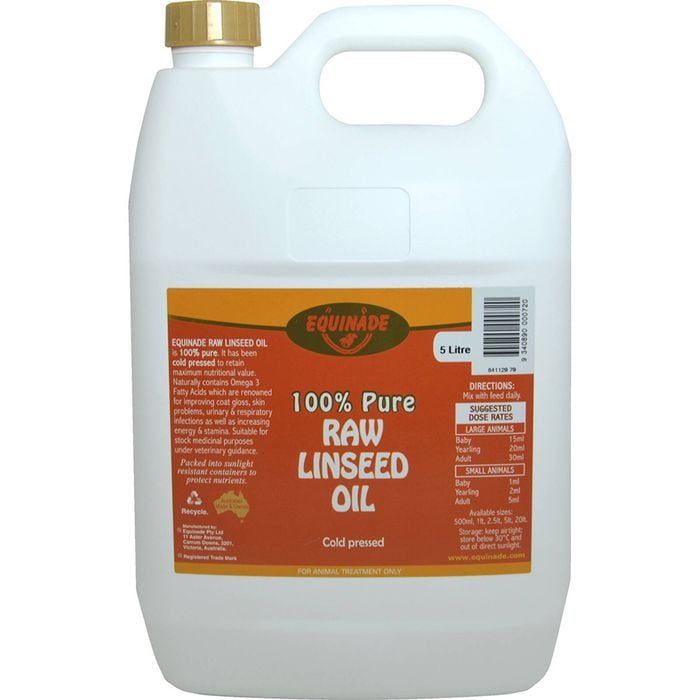 Equinade Pure Raw Linseed Oil Horse Coat and Conditioning 5L