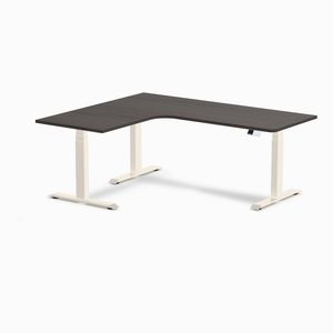 Desky L-Shape Melamine Sit Stand Desk Wheat Frame 180x150cm Left Return