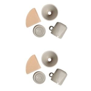 2PK Coffee Culture 320ml Ceramic Coffee Pour Over Mug/Dripper w/ Filter Set Grey
