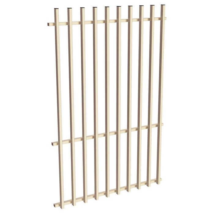 ProtectorAl 0350-1200W x 1800H Primrose Aluminium Batten Pool Fence Panel with Mid Rail