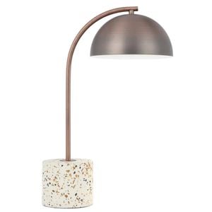 Telbix Ortez Vintage Table Desk Lamp Light Metal Terrazzo Bronze White Terrazzo