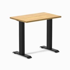 Desky Fixed Height Mini Light Oak Rubberwood Desk 800 X 500mm Matte Black Frame