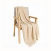 Soga Cream Polyester Throw Blanket Soft Cozy Sofa Bed