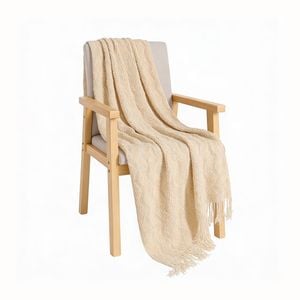 Soga Cream Polyester Throw Blanket Soft Cozy Sofa Bed