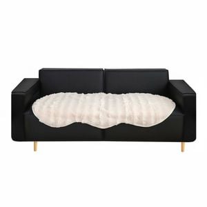 SOGA Four-seater White Faux Fur Throw Blanket 90x260cm Polyester