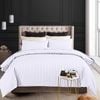 CottonMore Cotton 500TC 3cm Sateen Striped White Quilt Cover Set - Single
