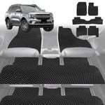 6D Diamond Car Floor Mats for Ford Everest 2022-Current-Ultimate Set-Black-Outback GT