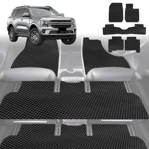 6D Diamond Car Floor Mats for Ford Everest 2022-Current-Ultimate Set-Black-Outback GT