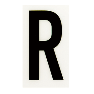 Sandleford 85 x 55mm R Black and White Self Adhesive Letter