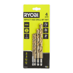 Ryobi 4 Piece Impact HSS Drill Bit Set