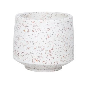 200 x 170mm Small White Terrazzo Look Planter
