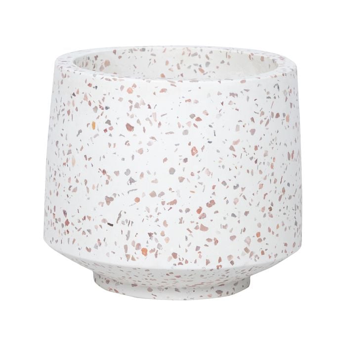 200 x 170mm Small White Terrazzo Look Planter
