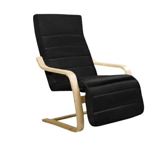 Bentwood Armchair with Footrest - Black
