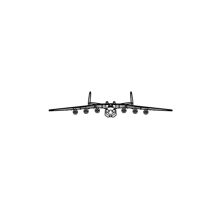 Ignite Laser Antonov An-225 Mriya - World's Largest Cargo Aircraft Silhouette Metal Wall Art Coated Black 47 inch - 120 cm