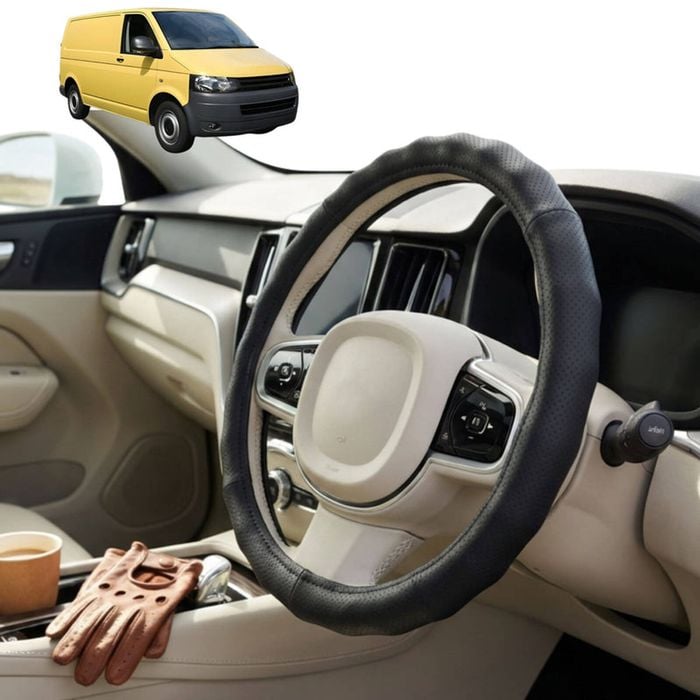 Australian Goose Steering Wheel Cover for VolksWagen Multivan 2003 - 2015 (T5) Circle Black