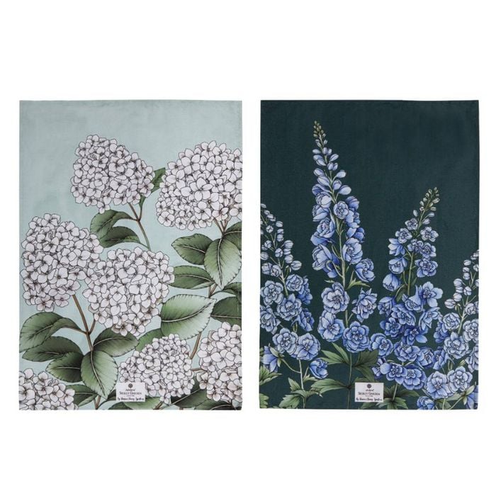 Ashdene Secret Garden Set of 2 Kitchen Towels - Blue
