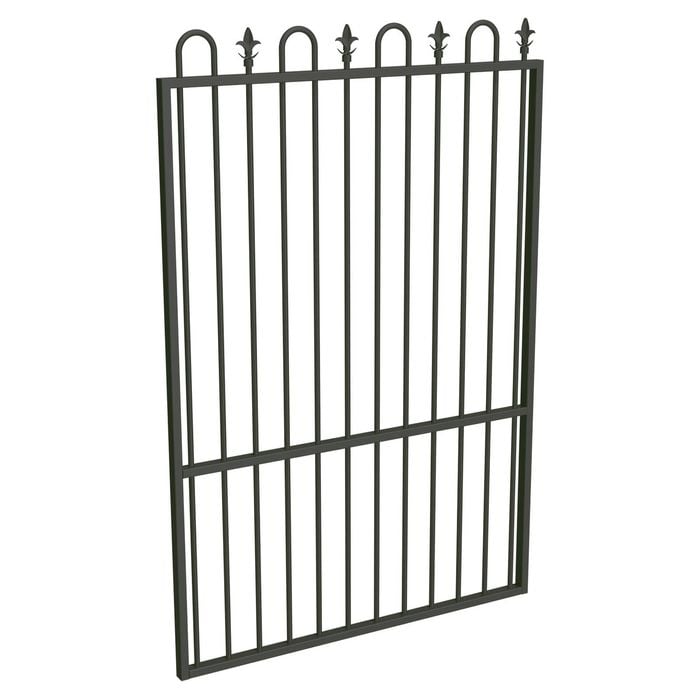 ProtectorAl 800 - 1200 x 1800mm Woodland Grey Aluminium Pool Gate Loop And Spear With Mid Rail