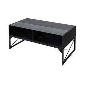 Costway Led Coffee Table Center Table W/remote Control Sofa Side Table Black