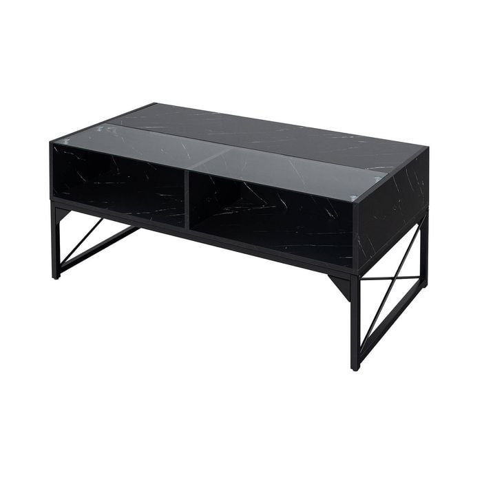 Costway Led Coffee Table Center Table W/remote Control Sofa Side Table Black