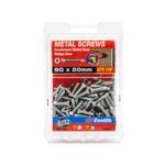 Zenith 8G x 20mm Galvanised Countersunk Ribbed Head Metal Screws - 100 Pack