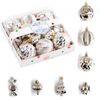 Catzon 28 Pcs Christmas Tree Ornaments Including Candy Snowflake Shaped for Holiday-Champagne