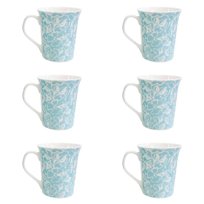 6PK LVD Ceramic Coffee Mug Aegean Home/Kitchen Drinkware 10.5cm Assorted