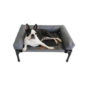 Charlie's Elevated Trampoline Bolster Sofa Dog Bed Grey Large