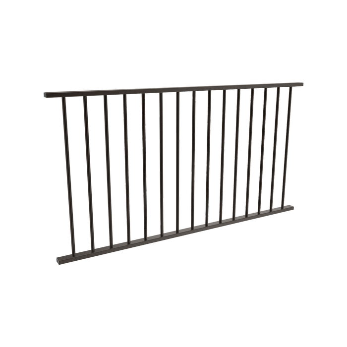 ProtectorAl 1800 x 950mm Monument Aluminium Flat Top Round Picket Balustrade Panel - Monument