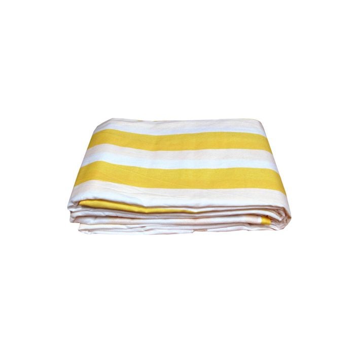 Bloomington Dreamtime Yellow White Striped 100% Cotton Valance Queen 38cm Wall