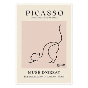 Galrie Picasso's Elegant Cat Art Print Premium Museé d'Orsay Collection for Home Decor, Poster Only, A2 42 x 60cm (16 x 24inch)