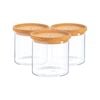 Argon Tableware Glass Storage Jars with Cork Lids - 550ml - Pack of 3