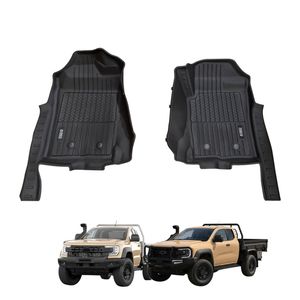 AUSGO 7D Injection Car Floor Mats for Ford Ranger Super Duty Single / Extra Cab 2025-Onwards All-Weather Floor Liners