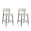 Raimon Furniture Set Of 2 Gio Modern Boucle Fabric Kitchen Counter Bar Stool 66cm - Off White