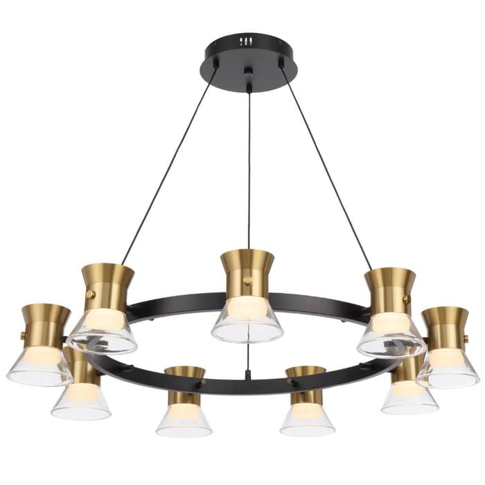 Telbix Tipico Contemporary Pendant Hanging Lamp Light Metal Glass Aluminium Gold Matte