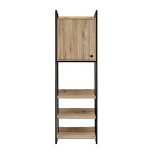 Design Square Jesse Tall Display 3-Shelves Cupboard StorageCabinet 1-Door Natural/Black