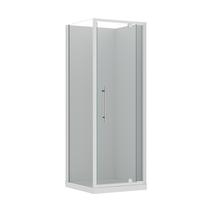 Stein 750 x 2000mm White Georgia 2S Square Flat Wall Package