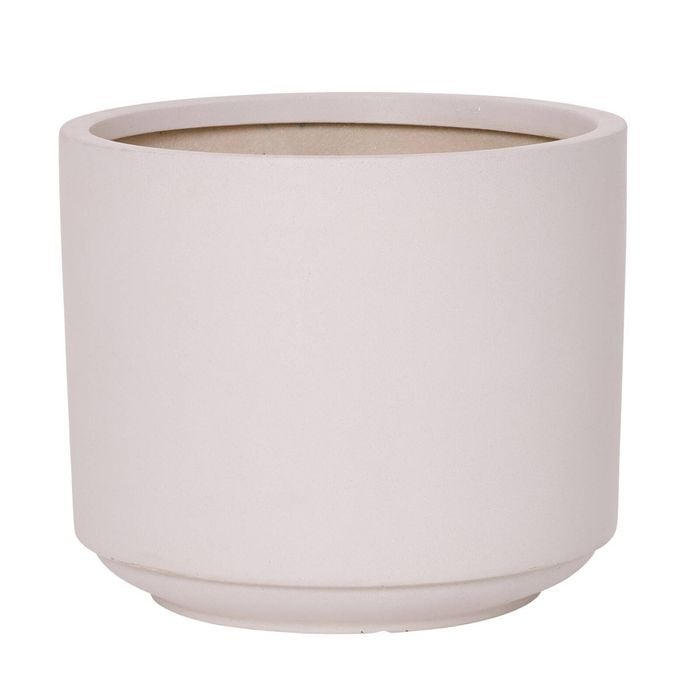 Tuscan Path Harper Drum Planter - White 30cm