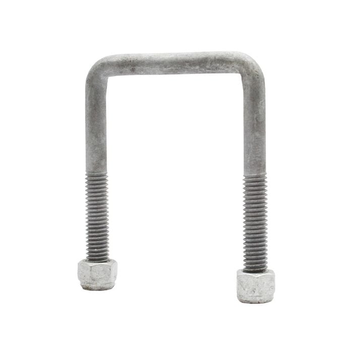 Sunrise U-bolts With Nyloc Nut 1/2" Galvanised - 75mm Square, 110mm - Ub75s110g