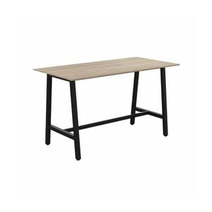 Olg Axis Trestle Bar Leaner 4 Leg Black Frame New Oak Ravine Top L1800mm X W900mm