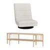 Artiss Swivel Floor Chair & Tv Entertainment Unit With Storage Shelf Set